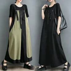 Oladivi Plus Size Feminino Perna Larga Macacões Verão Novo Casual Solto Longo Playsuits Oversized Grande Macacão 9318 D0