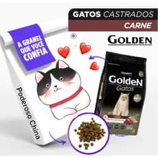 Ração A Granel  Golden Gatos Adultos Castrados Carne 1 kg . gatos saudáveis