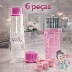 Regador Bisnaga Umedecer massas Bolo + Copo Medidor + 4 Colheres Dosadoras