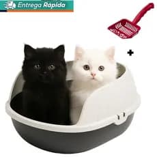 Caixa de Areia Sanitária Bandeja Higiênico Com arco + Pa para Gato FURACÃO PET