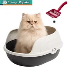 Caixa de Areia Sanitária Bandeja Higiênica Com arco + Pa Para Gato FURACÃO PET