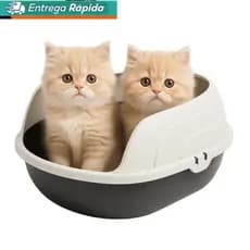 Caixa de Areia Sanitária Bandeja Higiênica vc Furba Com arco para Gato + brinde FURACÃO PET co vc