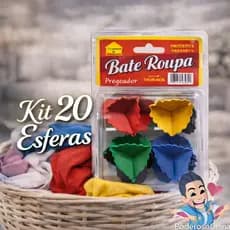 kit 20 Bolinhas Esfera Bate Roupa Tira Pelo  Para Máquina De Lavar
