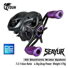 LEYDUN SEAYUR Pesca DC Carretéis 7.2 : 1 175g Carbono Micro Drag 4.5KG Carretel De Arremesso Novo