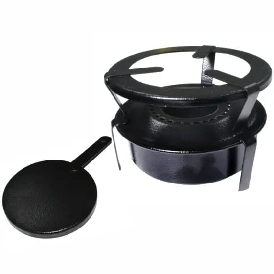 Fogão Fogareiro Portátil 1 boca Espiriteira à álcool com abafador Camping Pesca