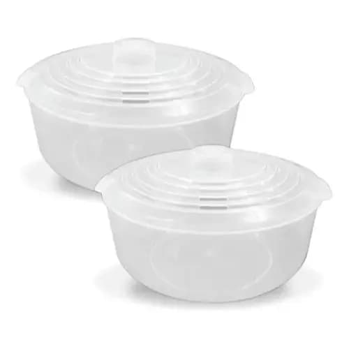 2 Panelas P/ Microondas Multiuso Faz Arroz Legumes Pipoca