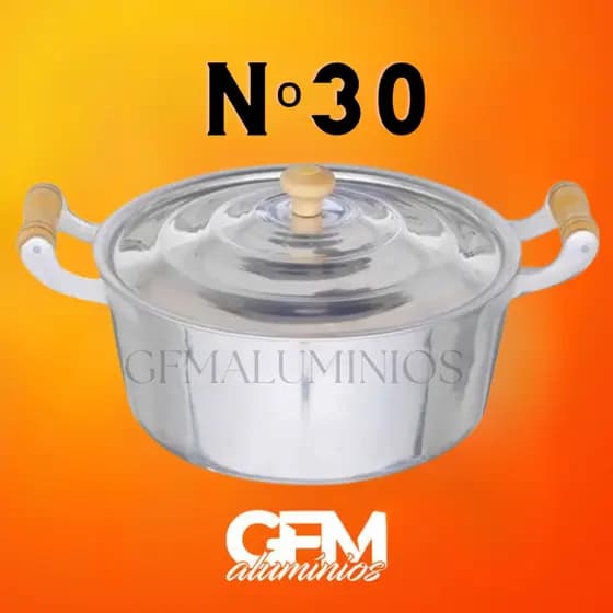 Panela Caçarola n°30 em Alumínio Batido Grosso Fundido 5,9 litros Cozinha Linha/Premium