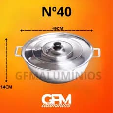 Tacho n° 40 em Alumínio Batido Grosso Fundido 12 Litros