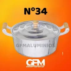 Panela Caçarola n°34 Grande em Alumínio Batido Fundido/9 litros Decoração Cozinha