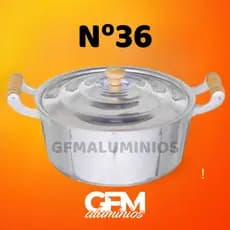 Panela Caçarola n°36 Grande em alumínio batido Fundido grosso/ 11,5 Litros Cozinha