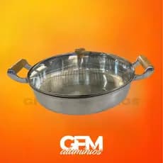 frigideira grande de alumínio batido fundido numero 30 grande com tampa de vidro ou alumínio Frigideira premium  cozinha