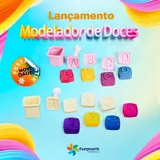 Kit Modelador de Doces Letras ou Números - Festplastik