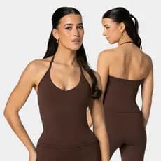 Regata Feminina Suplex Frente Única Halter Top Tube Alcinha Pescoço