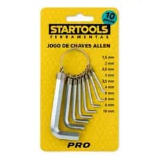 Jogo Chave Allen Kit 10 Peças Curta 1,5 A 10mm Aço Startools