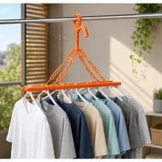 Varal Cabideiro Multiuso Retrátil e Dobrável Suporta Até 8 Peças De Roupa Durável E Resistente