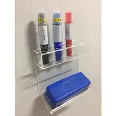 Porta canetão e apagador Suporte Acrílico Para Apagador E P/ 04 Canetas lousa, quadro
