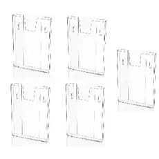 Kit Com 5 Porta Folheto A4 Em Acrilico Para Parede Porta