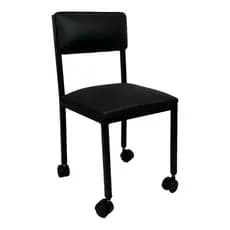 Cadeira de Manicure e Pedicure Preta – Base Preta com Rodinhas