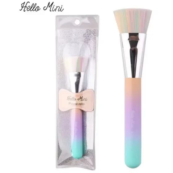 pincel hello mini, pincel reto maquiagem, pincel para base, pincel profissional make, pincel rosto, pincel macio