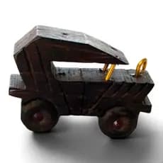Miniatura de um calhambeque feita em madeira