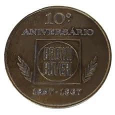 Medalha em bronze do décimo aniversário da Brown Boveri - 1967