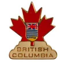 Simpático pin em metal esmaltado da British Columbia