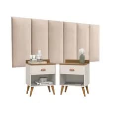Conjunto Quarto 2 Mesa de Cabeceira e 1 Cabeceira Casal Varias Cores
