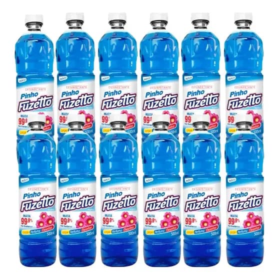 kit 12 Desinfetante Fuzetto 500ml Banheiro Piso Cozinha