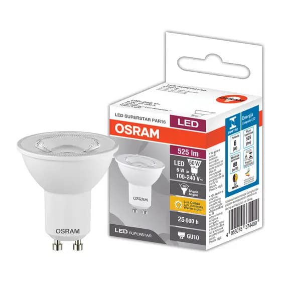Lampada Led Dicroica Par16 Ho 6W 525Lm 36° Bivolt Gu10 Osram