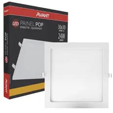 Luminaria Led Embutir 24W Quadrado Bivolt 30X30cm Avant