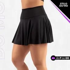 Shorts Saia De Academia Fitness Estilo Bailarina Rodado Feminina Premium Suplex Confort Cintura Alta ,Tapa bumbum.