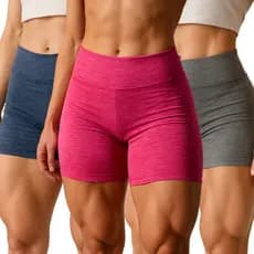 Kit C/ 3 Shorts Feminino Meia Coxa Estilo Rajado Feminina