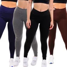 Kit C/ 02 Calça Legging Flanelada Grossa Forrada Peluciada Plus Size P ao G3