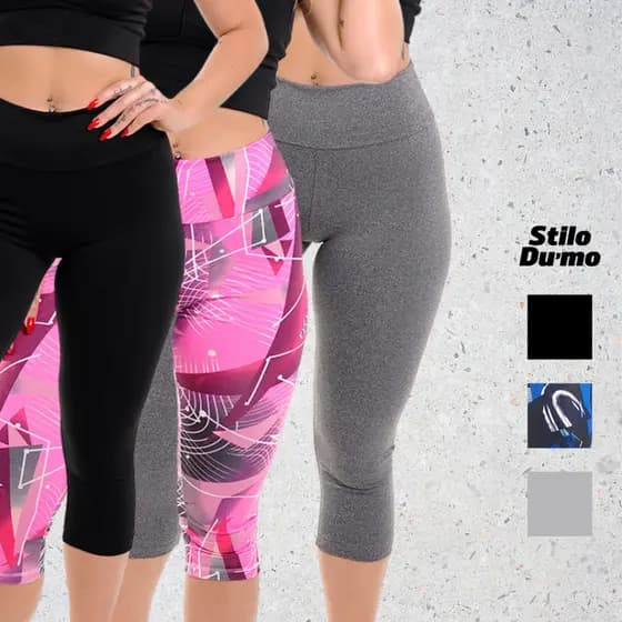 Calça Legging Corsário Feminina De Academia Lisa ou Estampada Feminino