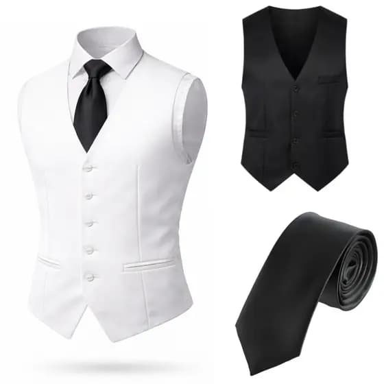 Kit Colete Social Slim Masculino + Gravata Social Luxo - Pronta entrega