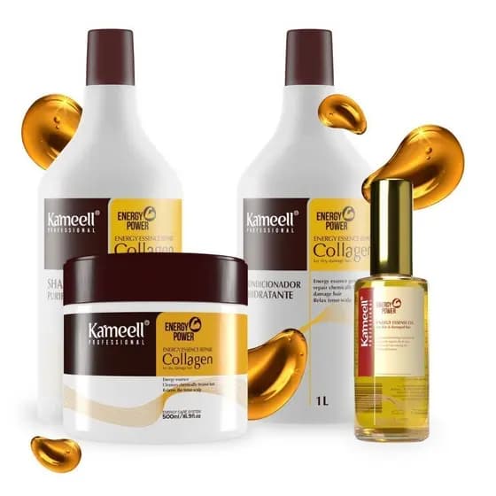 Combo Purificador Capilar 1L + Máscara Hidratante 500g + Óleo Reparação Total. Tratamento Completo