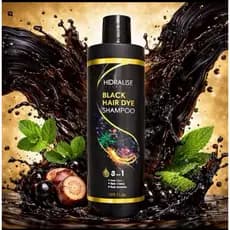 Shampoo Tonalizante Preto 500ml Grande Escurecedor Tintura Preta Com Extrato He Shou Wu-Hidratante