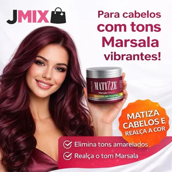 Máscara Tonalizante Rende 3x Mais Marsala (Vinho) - Cor Natural, Sem Química, Textura Cremosa