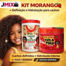 Kit Cachinhos Infantil Hidralise Kids Creme de Pentear 1kg + Gelatina Ativadora Morango 500ml