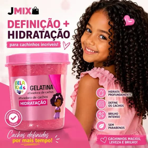 Gelatina Ativadora de Cachos Infantil Bela Kids | Cachinhos Macios, Hidratados e Sem Frizz