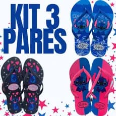 Kit 3 Pares de Chinelo Feminino Sandália Stichi Mais Vendido