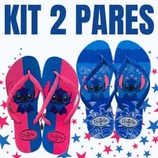 Kit 2 Pares de Chinelo Feminino Adulto Lilo Stichi