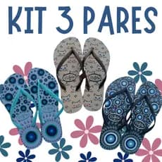 Kit 3 Pares de Chinelo Feminino Adulto Mais Vendidos Envio Imediato