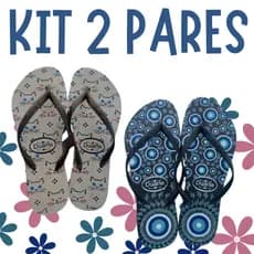 Kit 2 Pares de Chinelo Feminino Adulto Varias Estampas Envio Imediato