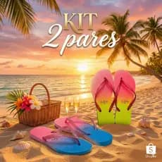 Kit 2 Pares de Chinelo sandalia Feminino Adulto Verao 2026