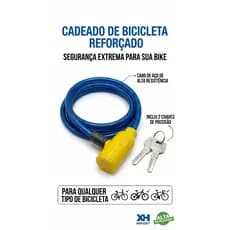 Cadeado Bicicleta Bike Moto Trava Segurança Com 2 Chaves Reserva