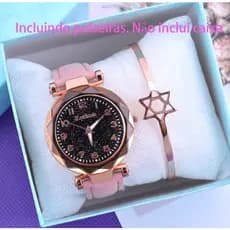 Relógio Feminino de Pulso de Quartzo com Mostrador Céu Estrelado Strass Diamante (Inclui pulseira)