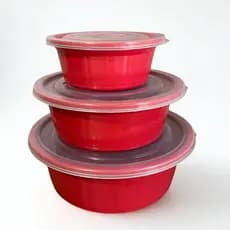 Conjunto 3 Bacias Com Tampa Plastico PMG Loplastic