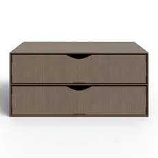 Gaveteiro Organizador 2 Gavetas  Para Mesa Escritorio em MDF Suporte Computador Tabaco