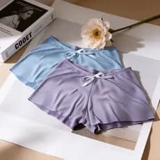 Kit Shortinho Feminino Adulto Suede Canelado Confortável Com Lacinho Frontal para dormir
